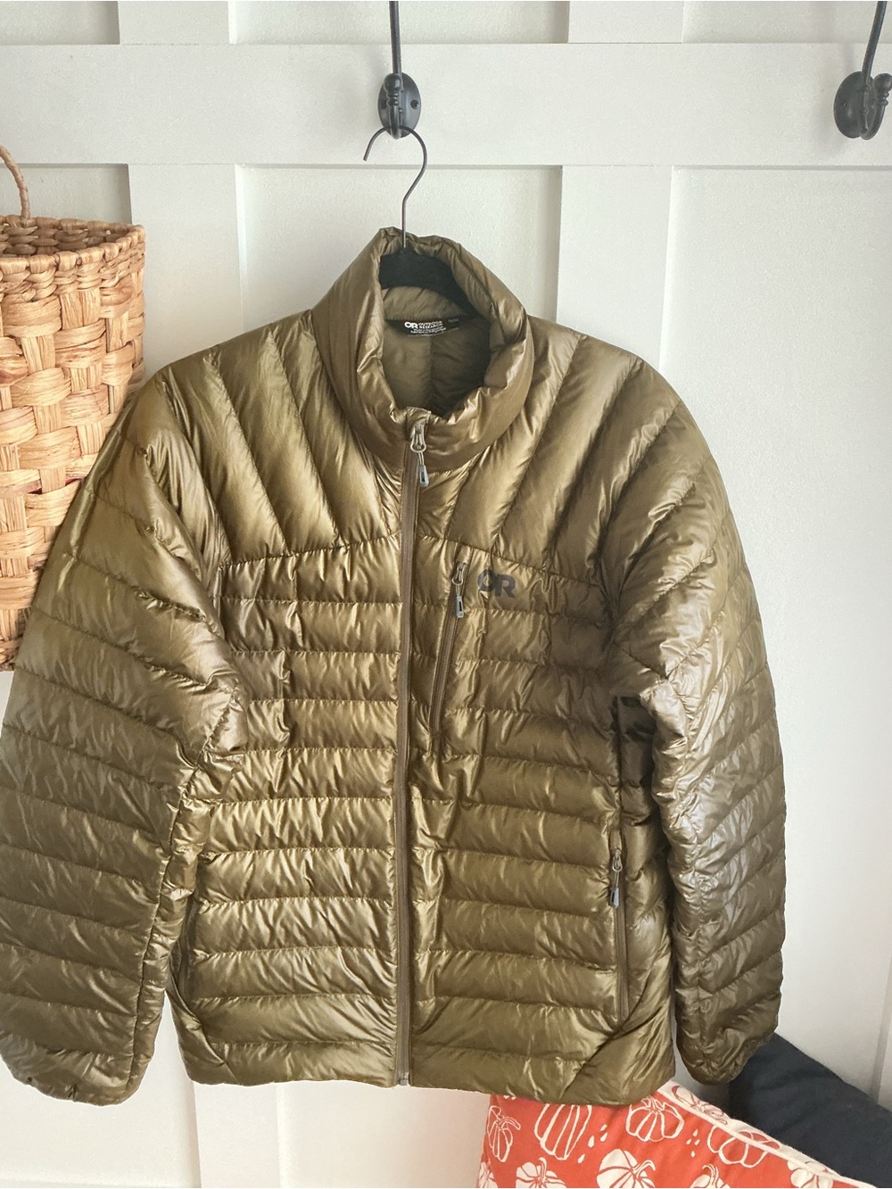 Outdoor Research Helium Down Olive Green Men's Packable Puffer Jacket